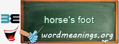 WordMeaning blackboard for horse's foot